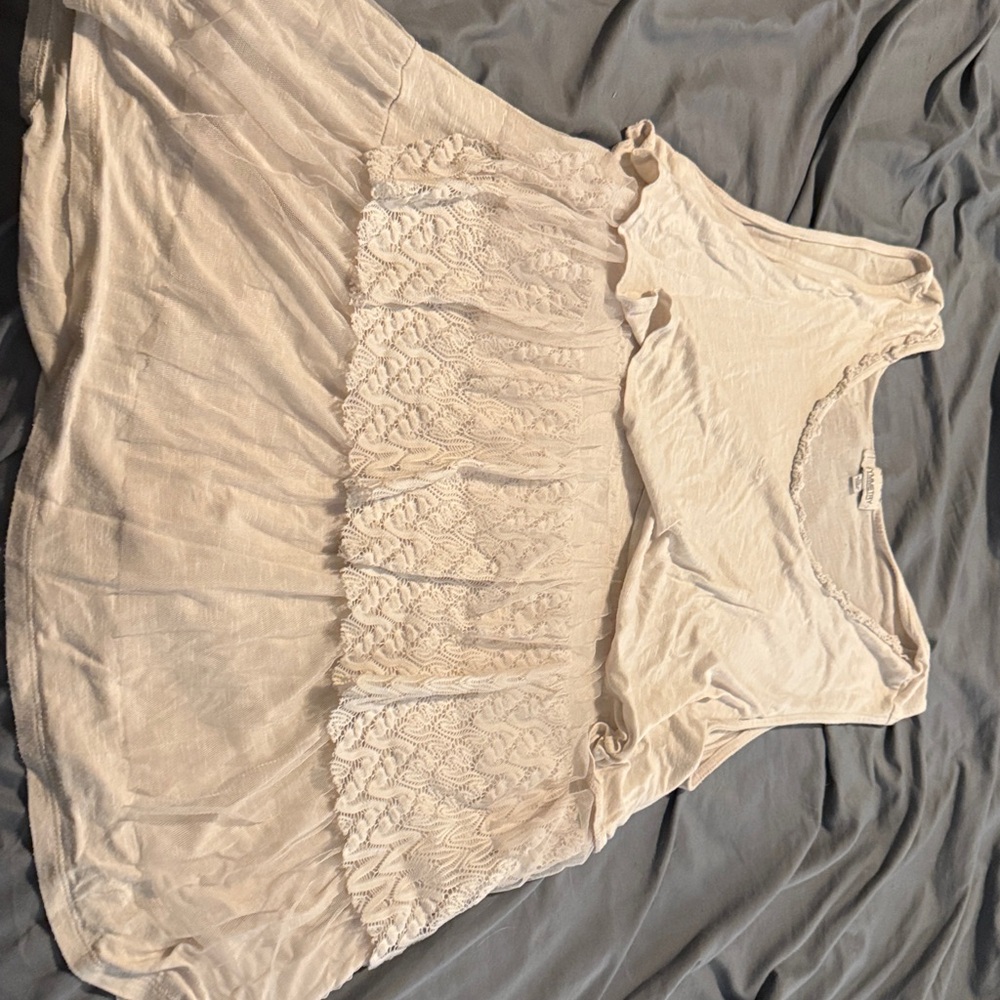 Symmetry Cream Lace Tank Top